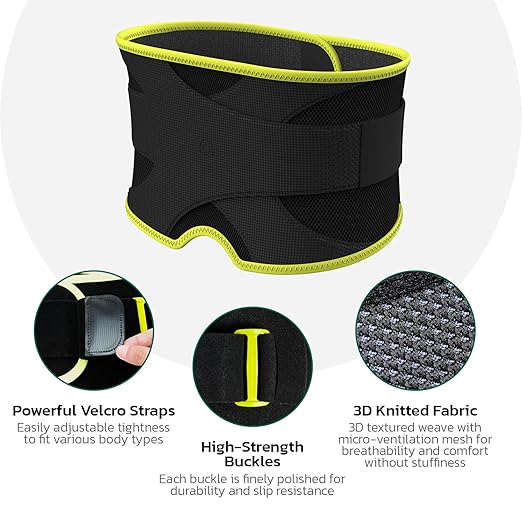 Back Brace for Lower Back Pain Relief, 8X Powerful Support System,Lumbar Support Belt for Men & Women Ergonomic 3D knitted Design with Adjustable Strap for Fitness Running Home Pilates Black S