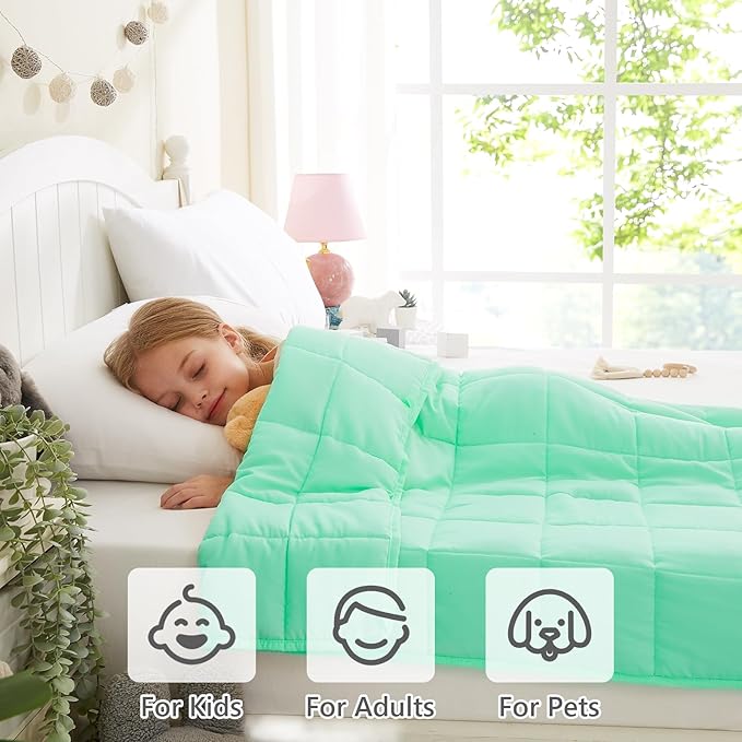 L'AGRATY Weighted Blanket - 36"x48" 3lbs Weighted Blanket Microfiber Material with Glass Beads Small Blanket for All-Season Summer Fall Winter Soft Thick Blanket