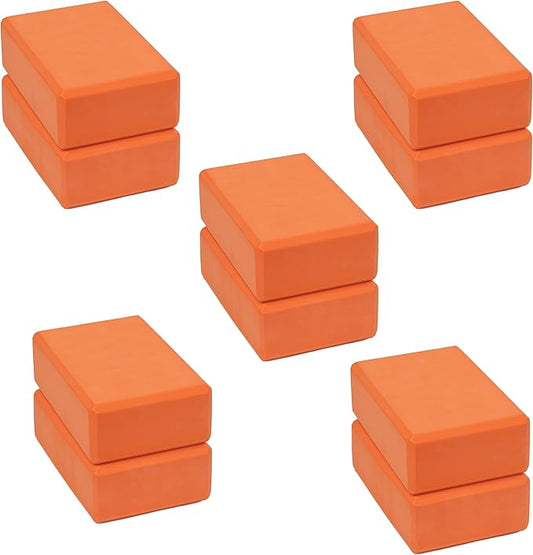 3" Yoga Block, 10 Pack Bulk EVA Foam Yoga Blocks, Firm and Supportive Yoga Brick, Balance Foam for Stretching, Pilates, and Workout, 3" x 6" x 9"