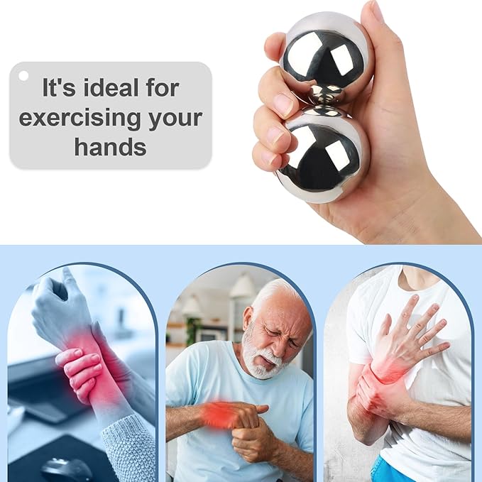1.4lb, 2.2-inch Baoding Balls: Chinese Balls for Hand Therapy, Hand Massage, Tai Chi Balls, Meditation Balls — Suitable for Home/Office Exercise, Stress Relief, Anxiety Reduction, and as Holiday Gifts
