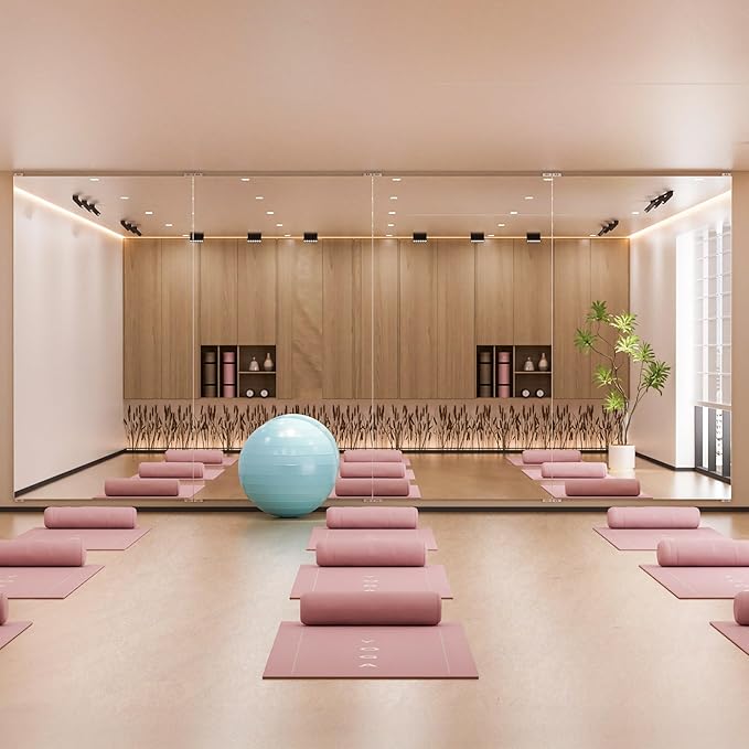 2PCS 71" X 40" Gym Mirror - Full Length Wall Mirror for Gyms, Dance Studios, Home and Yoga - Easy Installation, Ultra Light Shatterproof Nano Mirror Reduces 60% Commercial Insurance Costs, 5 lbs/pc