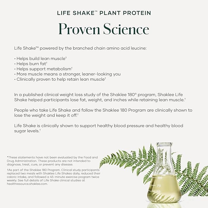 Shaklee Life Shake™ Plant Protein Rich Chocolate - Complete Meal Replacement with 20g Protein, 6g Fiber, 24 Vitamins & Minerals - Supports Satiety & Healthy Weight - Non-GMO - 14 Servings