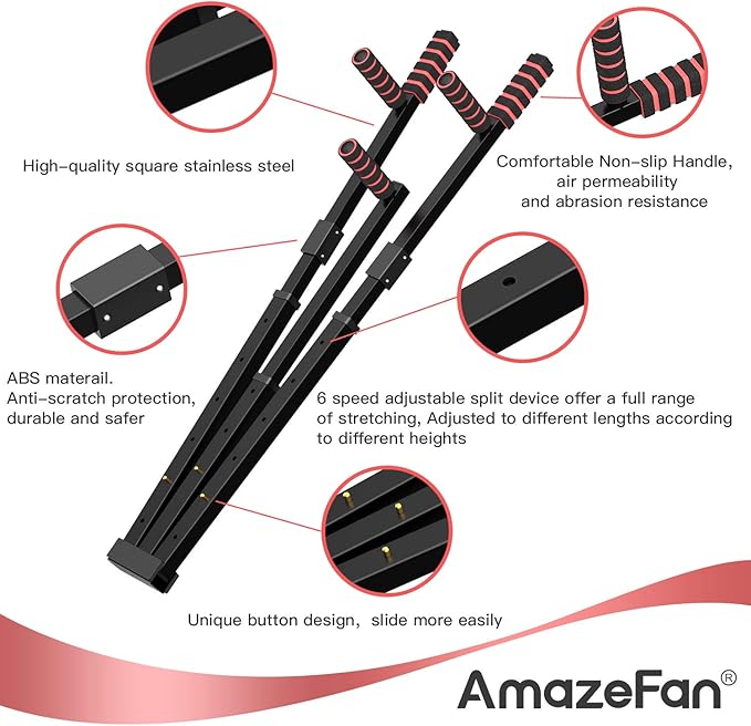 AmazeFan Leg Stretcher, 3 Bar Leg Split Stretching Machine, Flexibility Stretching Equipment for Ballet, Yoga, Dance, Martial Arts, MMA, Home Gym Exercise[US. Patent Design]