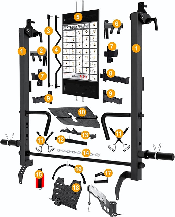 MiM USA Hercules EX, Commercial All in One Gym Machine w/400 lb Weight Stack, Adj Bench, Jammer Arms, Leg Press, Leg Extension, Arm Curl, LAT Seat & Complete Attachment