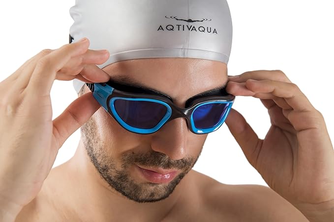 AqtivAqua Swimming Goggles, DX Wide View Swim Goggles for Adult Men Women, Anti Fog No Leaking