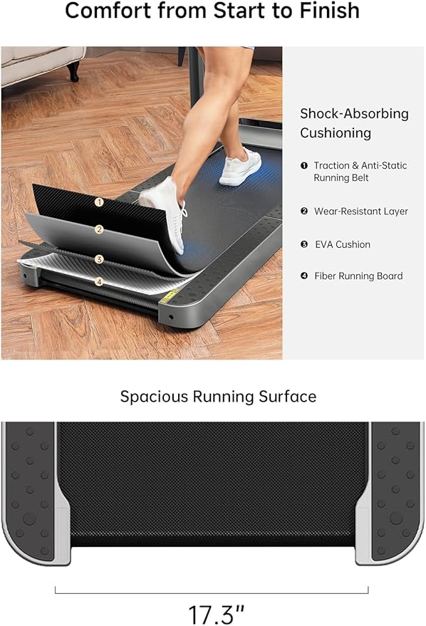 WALKINGPAD R Series Folding Treadmill, 2 in 1 Walking Pad Under Desk Treadmill for Home and Office, Compact Foldable Design with App Control and LED Display, Spacious Belt for Walking or Running