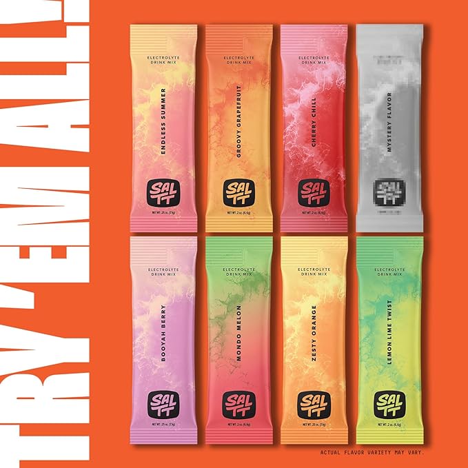 Keto Chow SALTT Electrolytes Powder Packets, Fruit Variety Pack (15 Packets) - Magnesium, Potassium, Sodium, Trace Minerals - Vegan & Gluten Free - Travel Essentials - Made in USA