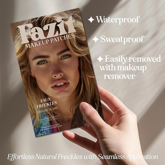 Fazit Makeup Patches - Face Makeup Patches - Beauty Face Makeup - Brown Fake Freckles - Waterproof Faux Freckles - Fazit Faux Freckle Patches - Temporary Face Freckles For Women - 6 count