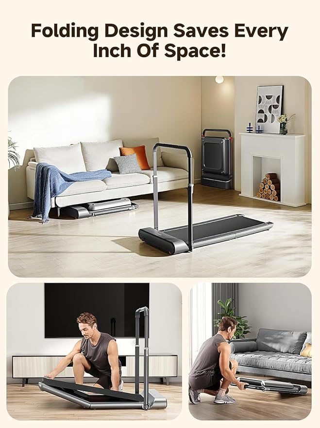 WALKINGPAD R Series Folding Treadmill, 2 in 1 Walking Pad Under Desk Treadmill for Home and Office, Compact Foldable Design with App Control and LED Display, Spacious Belt for Walking or Running