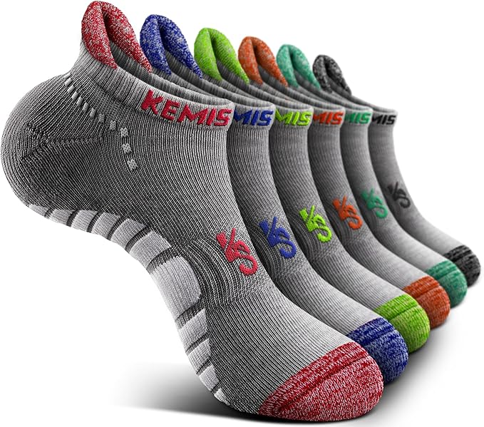 KEMISANT Men Running Socks,Active Ankle Socks No show Cushioned Footbed Arch Support