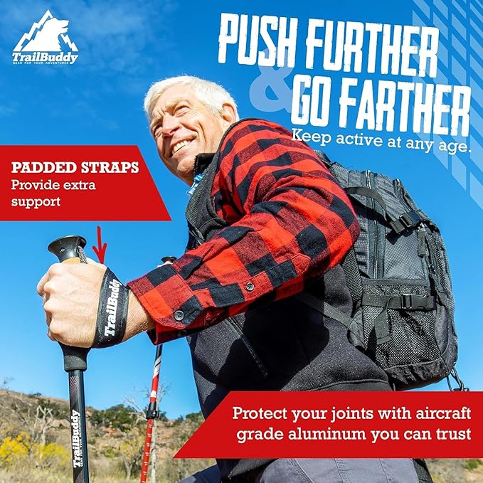 Hiking Trekking Poles, 2 Pack Lightweight, Collapsible Trekking Poles for Snowshoe & Backpacking Gear, Walking Sticks for Hiking, 7075 Aluminum with Cork Grip