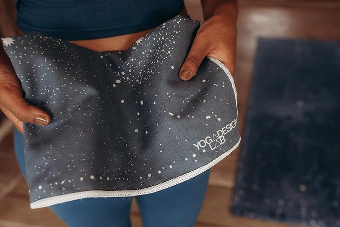 Yoga Design LAB | The Hand Towel | Premium Non Slip Hand Towel | Designed in Bali | Colorful Eco Printed + Quick Dry + Soft | Hot Yoga, Bikram, Ashtanga, Sport, Barre, Travel (Celestial)