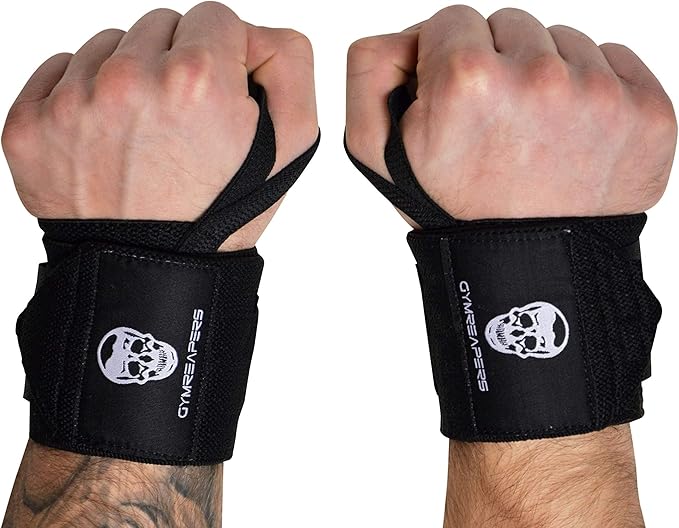 Gymreapers Weightlifting Wrist Wraps (IPF Approved) 18" Professional Quality Wrist Support with Heavy Duty Thumb Loop - Best Wrap for Powerlifting Competition, Strength Training, Bodybuilding