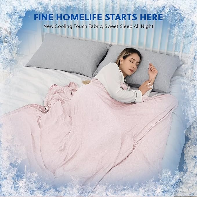 HOMFINE Cooling Blankets for Hot Sleepers - Summer Blanket Thin Lightweight Breathable Soft Double Side Enhanced Cooling for Bed Couch Sofa, Keep Cool for Night Sweats (Pink, 60 x 80 inches)