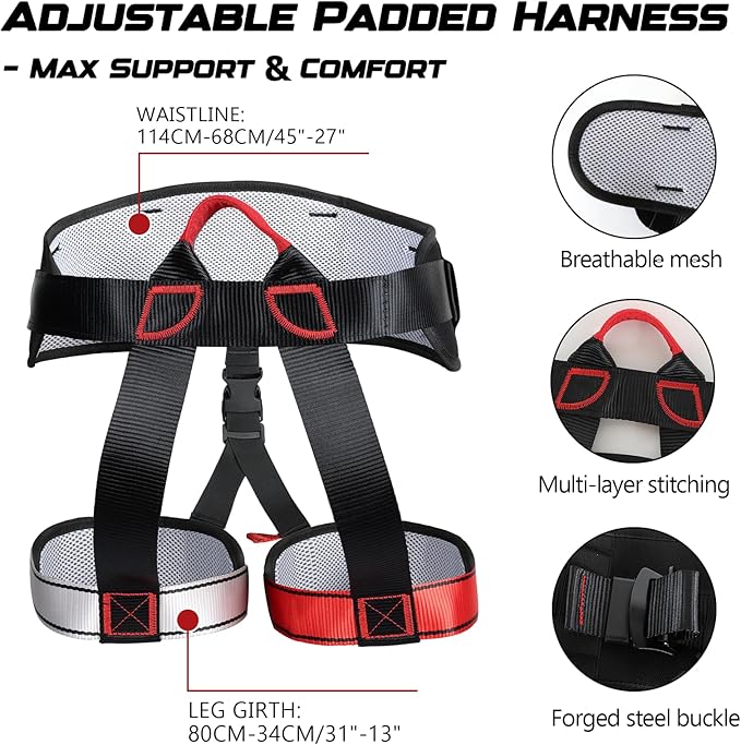 Heavy Duty Bungee Fitness Set – Professional 4D Bungee Resistance Band for Home Gym, Yoga & Air Dance – Adjustable Harness with 360° Rotational Device,Includes Workout Guide