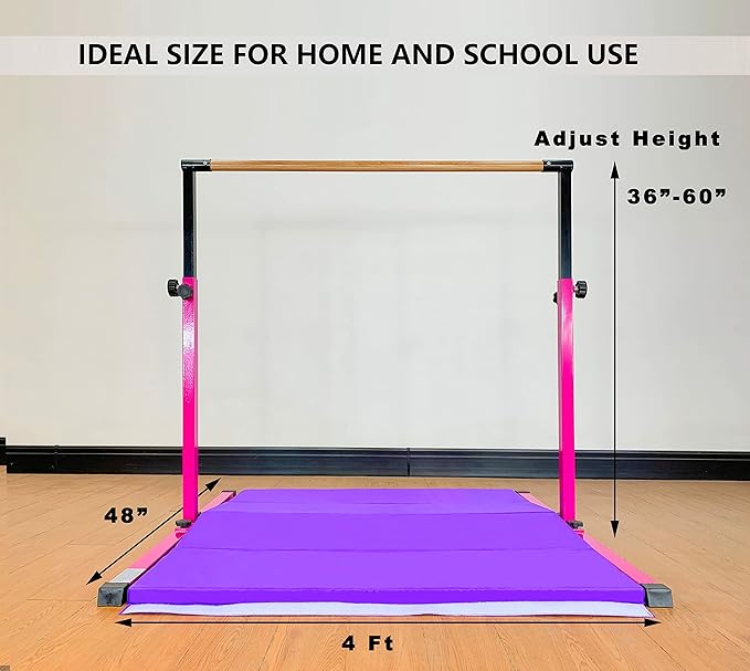 4FT/5FT Gymnastic Bar Set Gymnastics Horizontal Bar Gymnastics Kip Bar for Kids Home Use