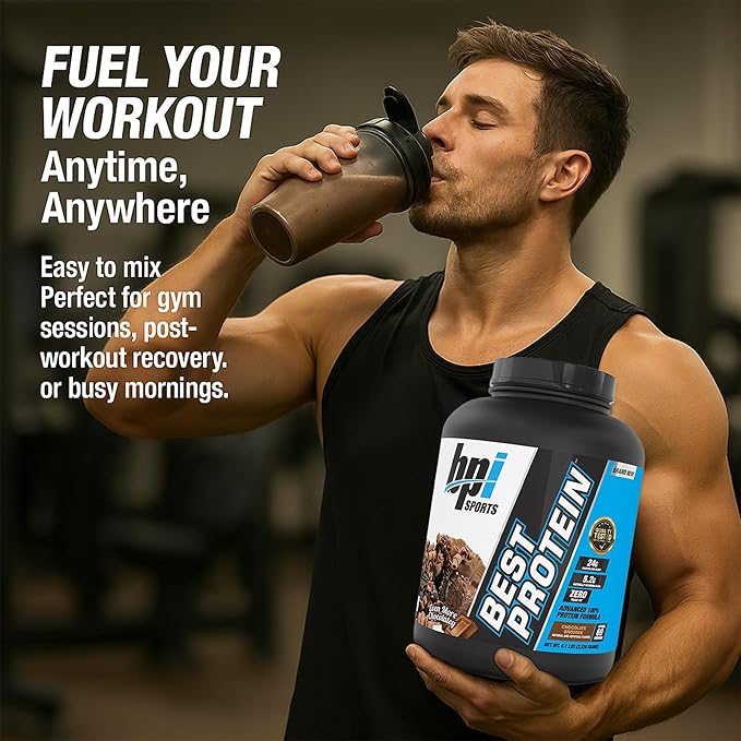 BPI Sports Best Protein – 100% Whey Protein Powder – Muscle Growth, Recovery, Meal Replacement – No Fillers, Gluten Free – Best Protein Powder for Men & Women | Chocolate Brownie – 5.1 Pounds