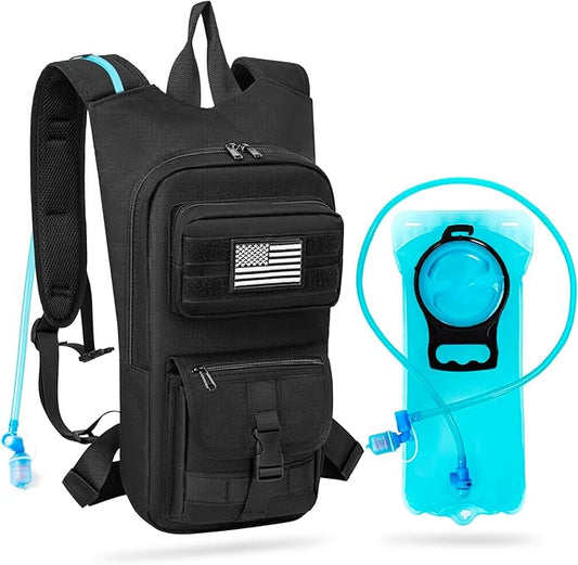 Hydration Backpack, Tactical Molle Water with 2L TPU Water Bladder, for Men Women Lightweight Water Backpack, Hydration Pack for Hiking, Biking, Climbing and Hunting