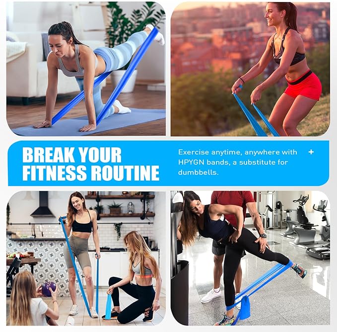 Resistance Bands, Exercise Bands, Physical Therapy Bands for Strength Training, Yoga, Pilates, Stretch Elastic Band with Different Strengths, Workout Bands for Home Gym