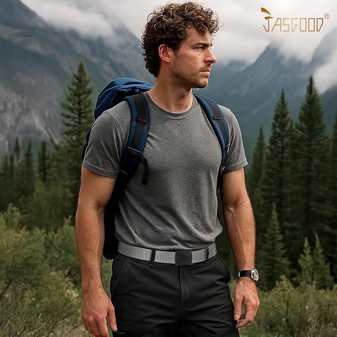 JASGOOD Nylon Canvas Breathable Military Tactical Men Waist Belt With Plastic Buckle