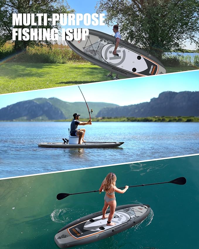 Highpi Inflatable Stand Up Paddle Board for Youth and Adults – Wide Sup with Premium Accessories, Blow Up Paddleboard for Surfing, Fishing, Yoga & More