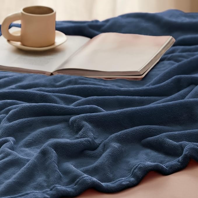 Bedsure Fleece Bed Blankets Full Size Mineral Blue - Soft Lightweight Plush Fuzzy Cozy Luxury Blanket Microfiber, 84x90 inches