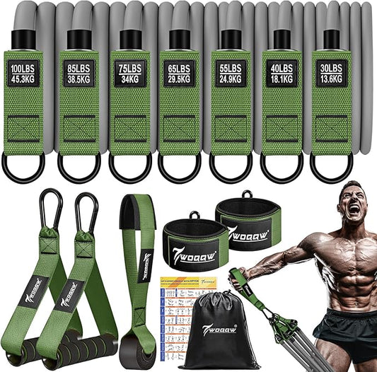 Heavy Resistance Bands for Working Out, 350lbs/450lbs Exercise Bands with Handles, Workout Bands Set for Men, Fitness Weight Bands for Muscle Strength Training, Stretching, Slim, Home Gym Equipment