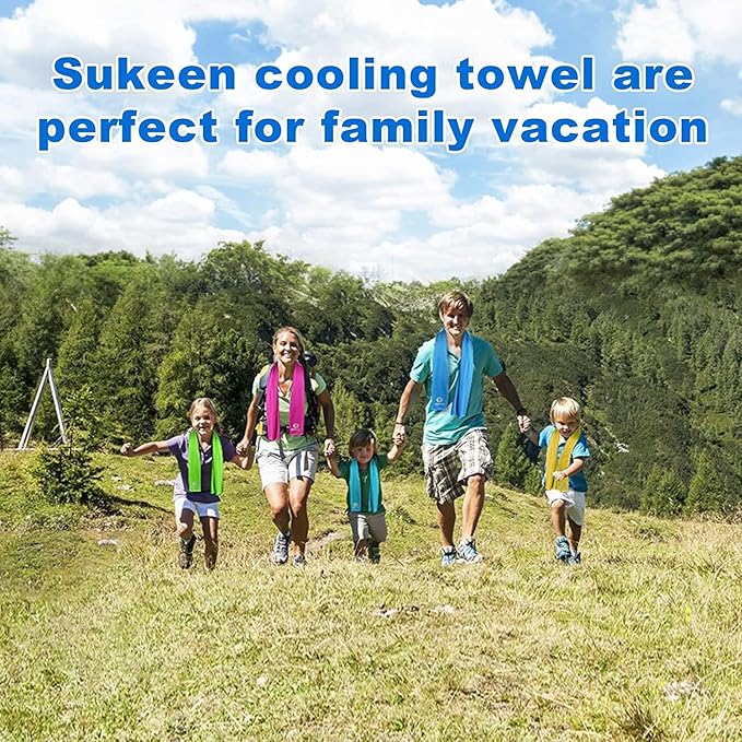 Sukeen 8 Pack Cooling Towel (40"x12"), Ice Towel Sets,Soft Breathable Chilly Towel,Microfiber Towel for Yoga,Sport,Running,Gym,Workout,Camping,Fitness,Workout
