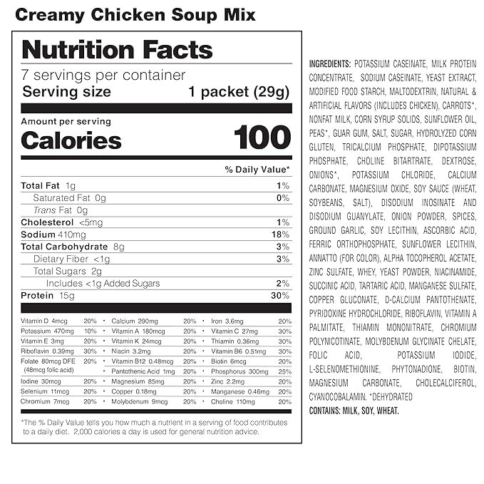 HMR Creamy Chicken Soup Mix | Instant Lunch or Dinner to Support Weight Management | Easy to Make | 15 grams of Protein | Low Calorie Food | Triple Pack, 7 Single Serve Packets per Box