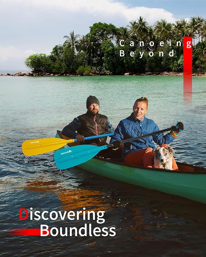 Abahub Adjustable Canoe Paddle Aluminum Shaft, 4'3''-5'3''/130cm-160cm, Floatable Oar for Canoeing Boating Kayaking