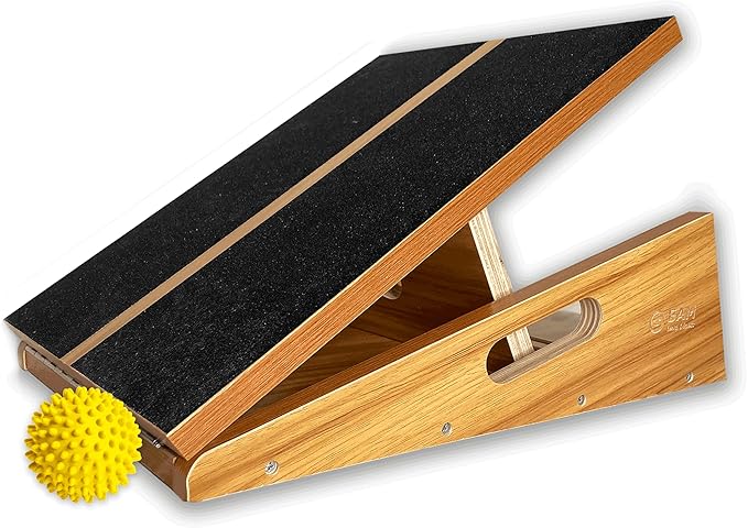 BAM's Adjustable Slant Board for Calf Stretching | Wide Slant Board for Squats & Calf Stretch | Professional Incline Board Calf Stretcher for Fitness & Physical Therapy (Plantar Fasciitis & Achilles)