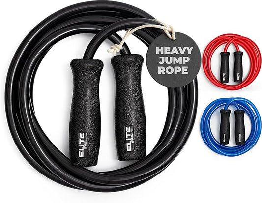Elite Jumps Muay Thai 2.0 Weighted Jump Rope - Designed for High-Intensity Training, Muay Thai, & MMA Workouts - Heavy 1.3lb PVC Jump Ropes for Fitness