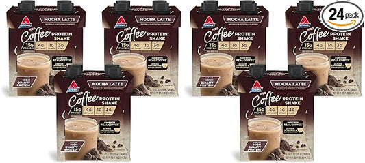 Atkins Mocha Latte Iced Coffee Protein Shake, 15g Protein, Low Glycemic, 4g Net Carb, 1g Sugar, Keto Friendly (Pack of 2)