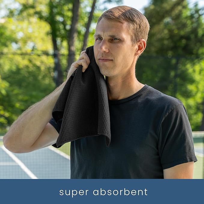 S&T INC. Microfiber Gym Towels, Yoga Towel for Home and Gym Bag, 16 Inch x 27 Inch, 6 Pack