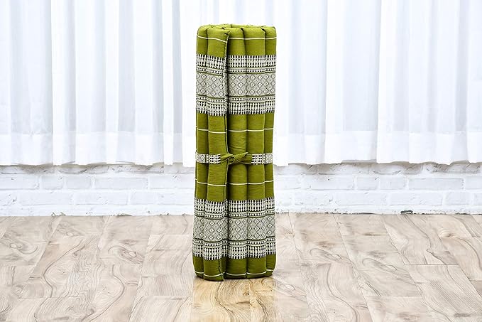 Leewadee Meditation Cushion Set – 1 Round Zafu Meditation Pillow and 1 Square Roll-Up Zabuton Meditation Mat, Pillows Bundle Filled with Kapok