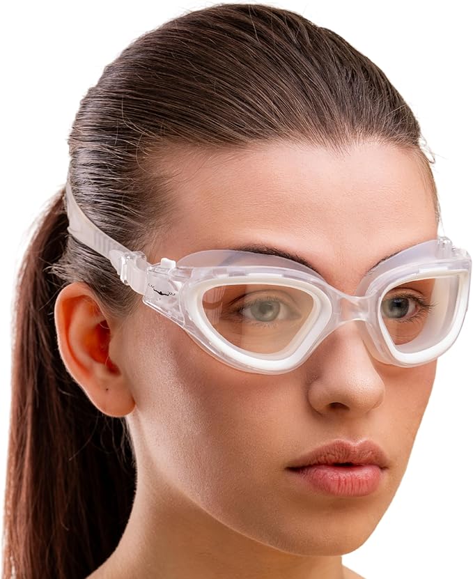 AqtivAqua Swimming Goggles, DX Wide View Swim Goggles for Adult Men Women, Anti Fog No Leaking