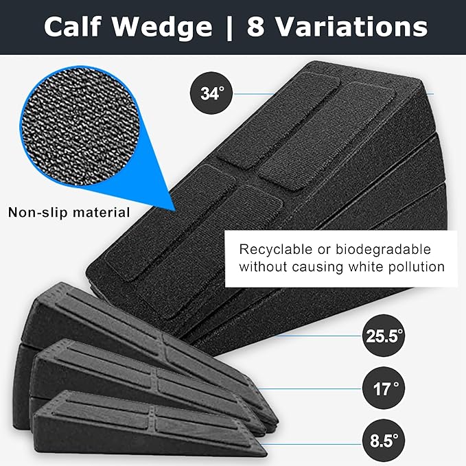 BAM's Adjustable Slant Board for Calf Stretching | Wide Slant Board for Squats & Calf Stretch | Professional Incline Board Calf Stretcher for Fitness & Physical Therapy (Plantar Fasciitis & Achilles)