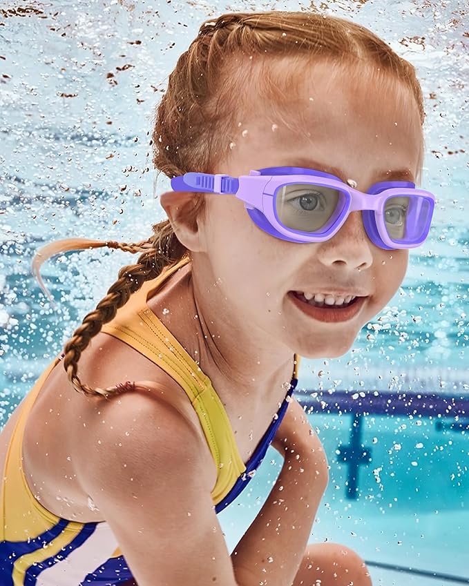Kids Swim Goggles,Swimming Goggles for Kids 6-14, Anti-Fog UV Protection Pool Glasses for Boys Girls