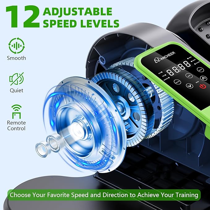 ANCHEER Under Desk Elliptical Machine, Ellipse Leg Exerciser for Seniors with 12 Adjustable Speeds, Quiet & Portable Electric Seated Pedal Exerciser with Remote Control