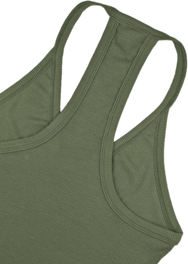 iGENJUN Workout Tops for Women Racerback Basic Tank Summer 2025 Camisole V Neck Slim Fit Ribbed Sleeveless