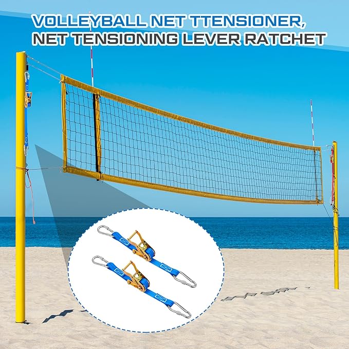 2 Pcs Volleyball Net Ratchet Strap Heavy Duty Net Tensioning Lever Ratchet Volleyball Poles Rope Tightener