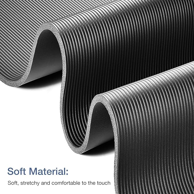 Thick Yoga Mat Non Slip, Large Size 72" L x 32" W x 0.6" TH, Premium Exercise & Fitness Mat with Carrying Strap and Bag, Workout Mats for Home