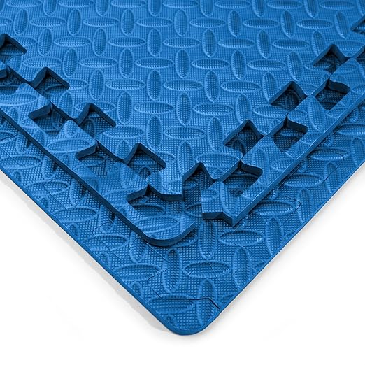 Art3d 48 Sq.Ft Eva Puzzle Exercise Mats, 24"x24" x 1/2" Thick Foam Interlocking Tiles for Flooring, Workout, Gym Equipments, Pack of 12, Blue