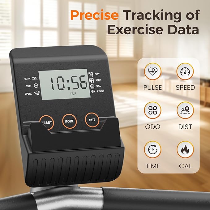 YOSUDA Recumbent Exercise Bike for Home，Magnetic Staionary Bike for Seniors/Adults with Adjustable Seat, 350LB Capacity, 16-level Resistance, LCD Monitor & Pulse Sensors