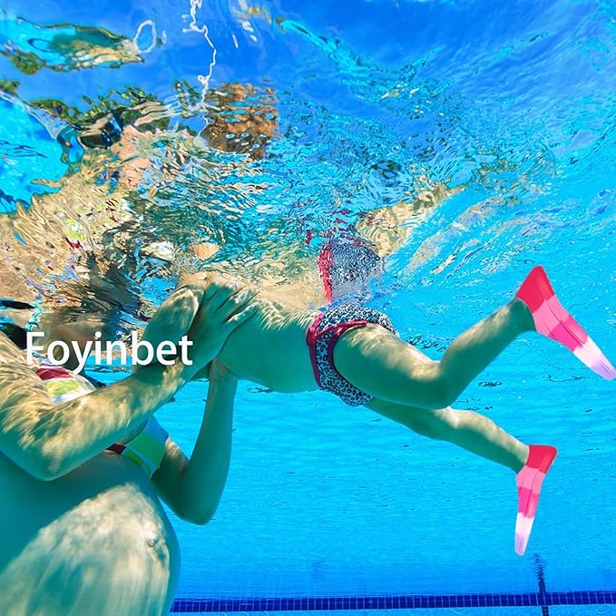 Kids Swim Fins,Short Kids Fins Youth Swimming Flippers for Lap Swimming Training for Children Girls Boys Beginners