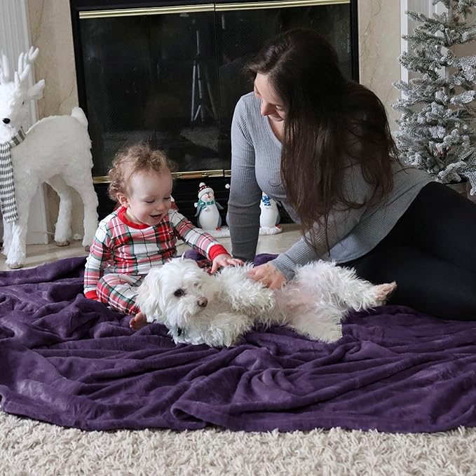 Bedsure Fleece Throw Blanket Purple - 300GSM Blankets for Couch, Sofa, Bed, Soft Lightweight Plush Cozy Throws for Toddlers, 50x60 inches