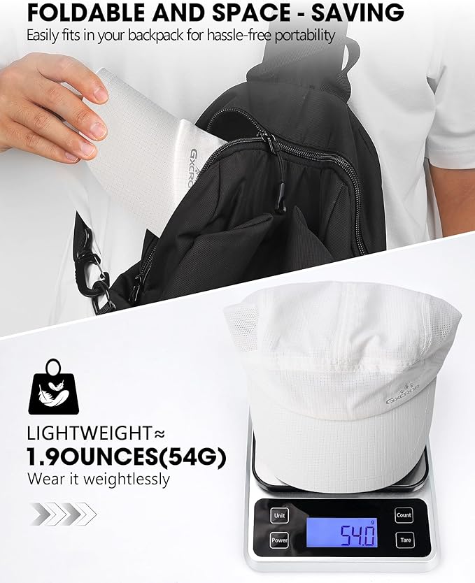 GXCROR Performance Baseball Cap for Men & Women - UPF 50+ Running Hat, Lightweight Quick-Dry Sports Hat for Golf, Hiking, Gym