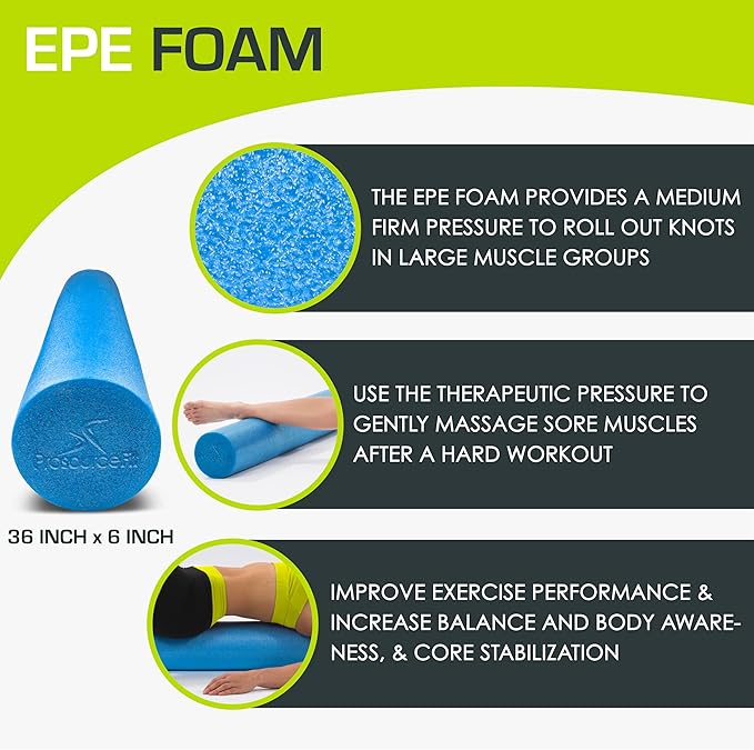 ProsourceFit Flex Foam Rollers for Muscle Massage, Physical Therapy, Core & Balance Exercises Stabilization