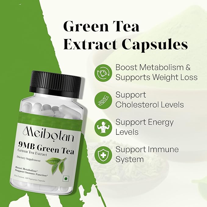 Green Tea Extract Capsules 500mg Standardized EGCG - 3X Strength for Natural Energy - Heart Support with Polyphenols - 120 Veggies Capsules