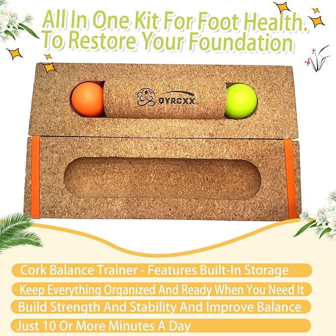 Balance Board - Cork Balancing Board, 11.8"/30cm, Unique Design for Balance Stability, Improve Mobility, Foot Strength, Foot Strengthener for Enhanced Foot Function, Balance Trainer - Prevent Falls
